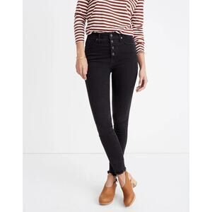 Madewell 10” High-Rise Skinny Stretch Jeans in Washed Black - Size 27